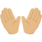 Open Hands - Medium Light emoji on Messenger